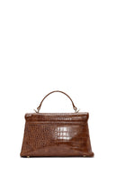 Kadın Taba Uzun Askılı Kroko Desenli Kol Çantası | Derimod Kadın Taba Uzun Askılı Kroko Desenli Kol Çantası | Derimod