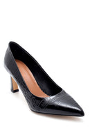 Kadın Deri Kroko Desenli Stiletto | Derimod Kadın Deri Kroko Desenli Stiletto | Derimod