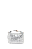 Woman Silver Long-Strap Knitted Shoulder Bag | Derimod Woman Silver Long-Strap Knitted Shoulder Bag | Derimod
