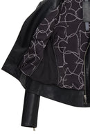 Nova Women's Black Biker Short Leather Jacket | Derimod Nova Women's Black Biker Short Leather Jacket | Derimod