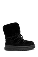 Women's Black Fur Detailed Leather Boots | Derimod Women's Black Fur Detailed Leather Boots | Derimod