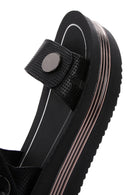 Women's Black Ankle Strap Thick Soled Sandals | Derimod Women's Black Ankle Strap Thick Soled Sandals | Derimod