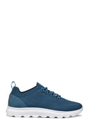 Geox Men's Blue U Spherica A - Knitted Text Laced Fabric Sneakers | Derimod Geox Men's Blue U Spherica A - Knitted Text Laced Fabric Sneakers | Derimod