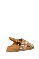Geox Kadın Camel D Adelash E - Shi.Goat Lea Örgü Deri Sandalet | Derimod Geox Kadın Camel D Adelash E - Shi.Goat Lea Örgü Deri Sandalet | Derimod