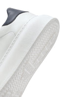 Erkek Beyaz Bağcıklı Kalın Tabanlı Deri Sneaker | Derimod Erkek Beyaz Bağcıklı Kalın Tabanlı Deri Sneaker | Derimod