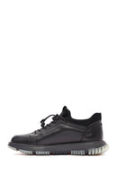 Erkek Siyah Bağcıklı Deri Sneaker | Derimod Erkek Siyah Bağcıklı Deri Sneaker | Derimod