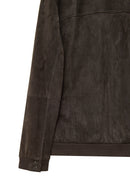 Marcelo Men's Brown Mandarin Collar Suede Leather Jacket | Derimod Marcelo Men's Brown Mandarin Collar Suede Leather Jacket | Derimod