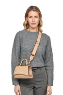 Geox Women's Beige Ciclamina Leather Mini Crossbody Bag | Derimod Geox Women's Beige Ciclamina Leather Mini Crossbody Bag | Derimod