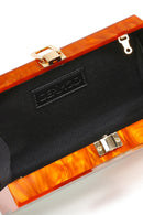 Women's Orange Long Chain Strap Mini Box Bag | Derimod Women's Orange Long Chain Strap Mini Box Bag | Derimod