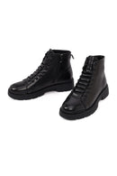 Male Black Zip Closure Leather Casual Boots | Derimod Male Black Zip Closure Leather Casual Boots | Derimod