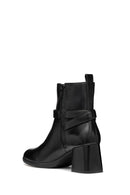 Geox Women's Black Walk Pleasure Zippered Thick Heel Leather Boots | Derimod Geox Women's Black Walk Pleasure Zippered Thick Heel Leather Boots | Derimod