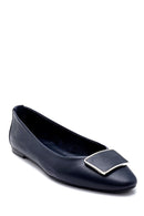 Women's Leather Buckle Detailed Ballerinas | Derimod Women's Leather Buckle Detailed Ballerinas | Derimod