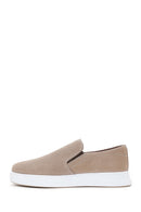 Men's Mink Nubuck Leather Printed Sports Loafer | Derimod Men's Mink Nubuck Leather Printed Sports Loafer | Derimod