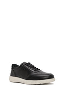Erkek Siyah Bağcıklı Deri Casual Sneaker | Derimod Erkek Siyah Bağcıklı Deri Casual Sneaker | Derimod