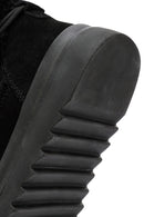 Women's Black Fur Detailed Leather Boots | Derimod Women's Black Fur Detailed Leather Boots | Derimod