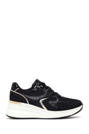 Woman Black Lace-Up Wedge Sneaker | Derimod Woman Black Lace-Up Wedge Sneaker | Derimod