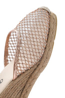 Women's Gold Ankle Buckle Wedge Heel Espadrille Sandals | Derimod Women's Gold Ankle Buckle Wedge Heel Espadrille Sandals | Derimod