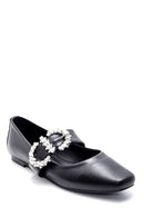 Women's Leather Buckle Detailed Ballerinas | Derimod Women's Leather Buckle Detailed Ballerinas | Derimod