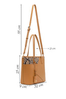 Woman Beige Long-Strap Printed Classic Shoulder Bag | Derimod Woman Beige Long-Strap Printed Classic Shoulder Bag | Derimod