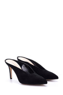 Women's Suede Heeled Slippers | Derimod Women's Suede Heeled Slippers | Derimod