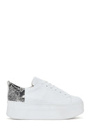 Kadın Beyaz Kalın Tabanlı Bağcıklı Deri Sneaker | Derimod Kadın Beyaz Kalın Tabanlı Bağcıklı Deri Sneaker | Derimod