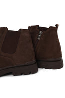 Male Brown Zip Closure Suede Boots | Derimod Male Brown Zip Closure Suede Boots | Derimod