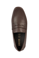 Geox Men's Brown Kosmopolis + Grip Leather Masculine Loafer | Derimod Geox Men's Brown Kosmopolis + Grip Leather Masculine Loafer | Derimod