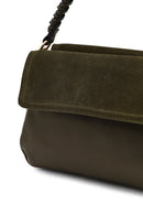 Woman Khaki Long-Strap Suede Shoulder Bag | Derimod Woman Khaki Long-Strap Suede Shoulder Bag | Derimod