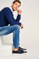 Braided Men's Leather Sneaker | Derimod Braided Men's Leather Sneaker | Derimod