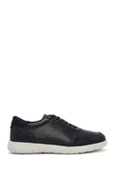 Erkek Lacivert Bağcıklı Deri Casual Sneaker | Derimod Erkek Lacivert Bağcıklı Deri Casual Sneaker | Derimod