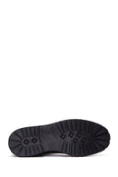 Men's Black Leather Zippered Flat Boots | Derimod Men's Black Leather Zippered Flat Boots | Derimod