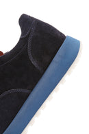 Erkek Lacivert Bağcıklı Süet Deri Casual Sneaker | Derimod Erkek Lacivert Bağcıklı Süet Deri Casual Sneaker | Derimod