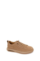 Male Beige Lace-Up Thick-Soled Suede Leather Sneaker | Derimod Male Beige Lace-Up Thick-Soled Suede Leather Sneaker | Derimod