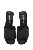 Women's Black Leather Slippers | Derimod Women's Black Leather Slippers | Derimod