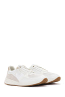 Geox Women's White Bulmya Lace-Up Leather Sneaker | Derimod Geox Women's White Bulmya Lace-Up Leather Sneaker | Derimod