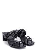 Women's Black Heeled Slippers | Derimod Women's Black Heeled Slippers | Derimod
