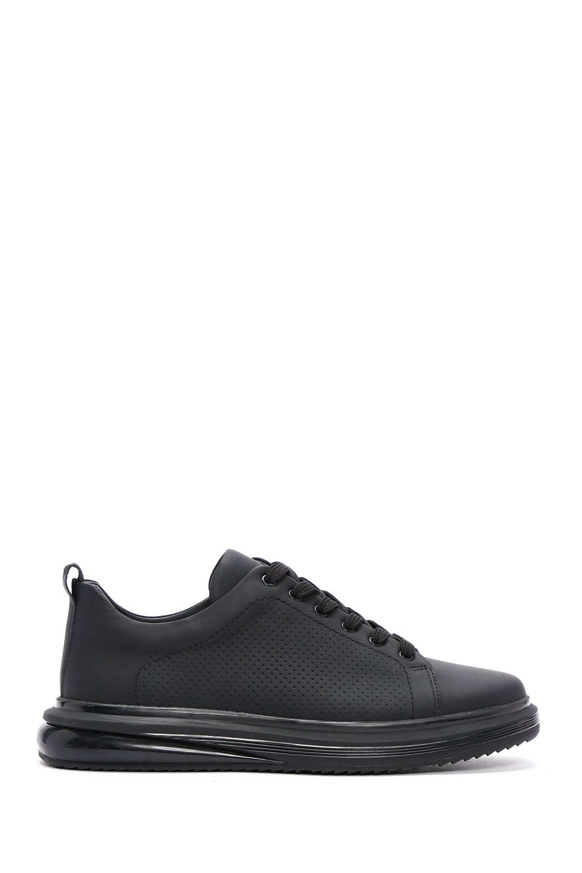 Erkek Siyah Bağcıklı Deri Sneaker 24SFD6411DI | Derimod