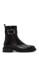 Women's Black Zippered Leather Boots | Derimod Women's Black Zippered Leather Boots | Derimod