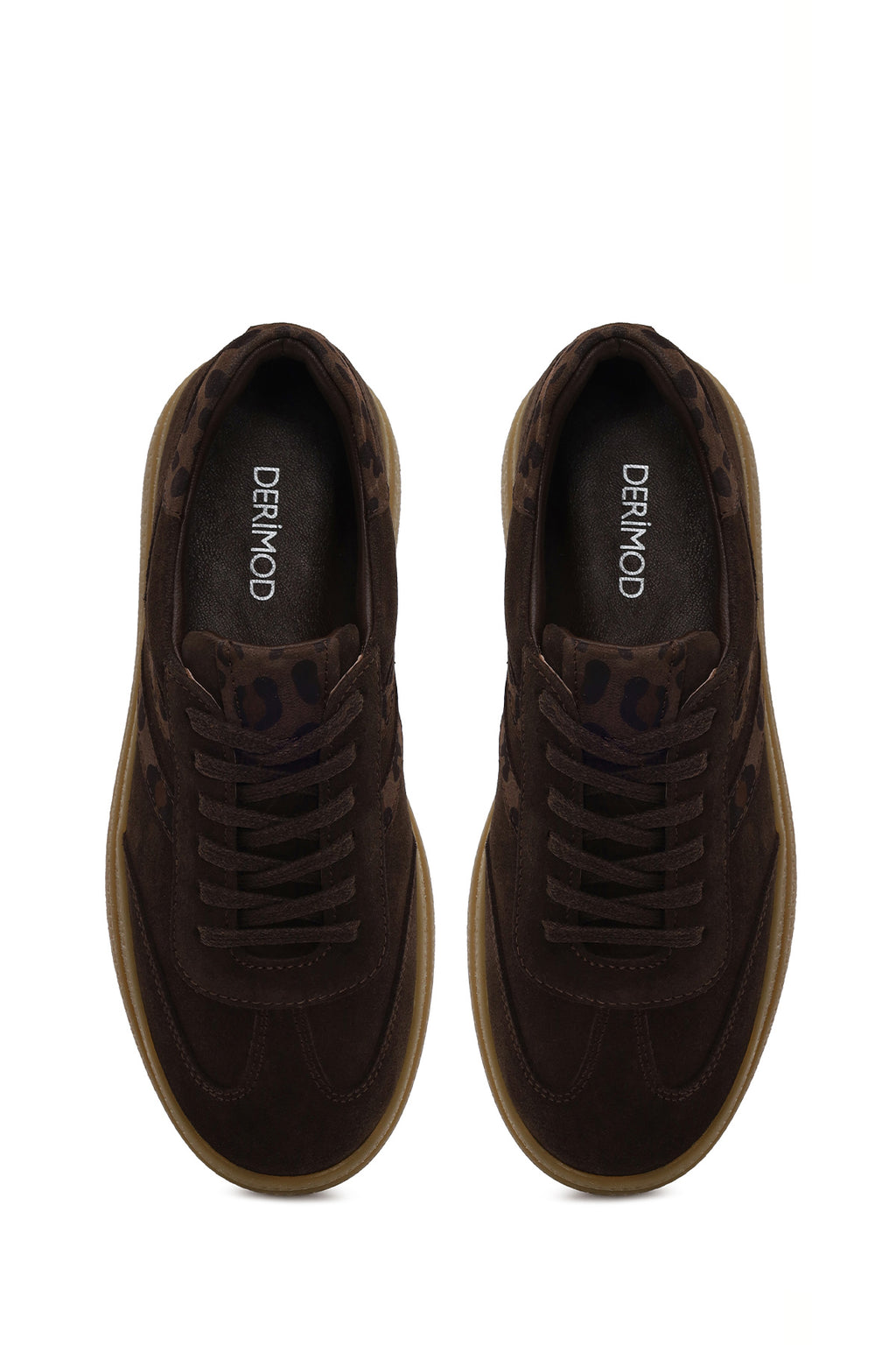 Kadın Kahverengi Bağcıklı Süet Deri Sneaker