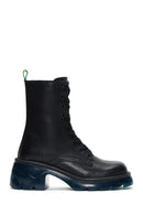 Women's Black Leather Heeled Boots | Derimod Women's Black Leather Heeled Boots | Derimod