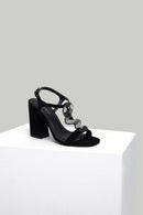 Nubuck Women's Heeled Sandals | Derimod Nubuck Women's Heeled Sandals | Derimod