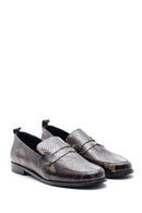 Women's Snakeskin Patterned Leather Loafer | Derimod Women's Snakeskin Patterned Leather Loafer | Derimod