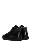 Men's Black Leather Ankle Sneaker Boots | Derimod Men's Black Leather Ankle Sneaker Boots | Derimod