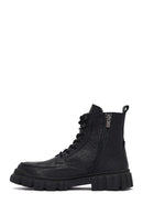 Men's Black Zippered Leather Postal Boots | Derimod Men's Black Zippered Leather Postal Boots | Derimod