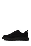 Erkek Siyah Bağcıklı Nubuk Deri Casual Sneaker | Derimod Erkek Siyah Bağcıklı Nubuk Deri Casual Sneaker | Derimod
