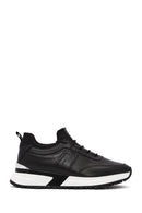 Erkek Siyah Bağcıklı Deri Sneaker | Derimod Erkek Siyah Bağcıklı Deri Sneaker | Derimod