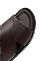 Men's Brown Leather Slippers | Derimod Men's Brown Leather Slippers | Derimod