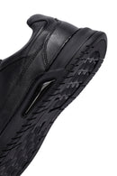 Erkek Siyah Bağcıklı Deri Casual Sneaker | Derimod Erkek Siyah Bağcıklı Deri Casual Sneaker | Derimod