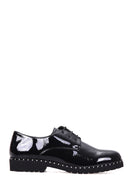 Women's Patent Leather Shoes with Staple Detail | Derimod Women's Patent Leather Shoes with Staple Detail | Derimod