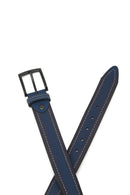 Men's Navy Blue Leather Belt | Derimod Men's Navy Blue Leather Belt | Derimod